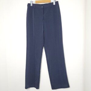 Jean Airoldi Vintage Navy Blue Wide Leg 90s Front Straight Y2K Dressy Pants Sz 8